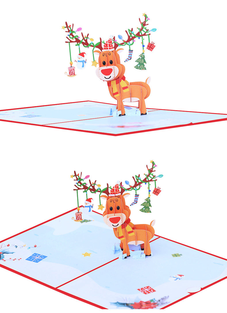 Christmas Pop Up Card | 3D Card | Xmas | Gift | Little Reindeer