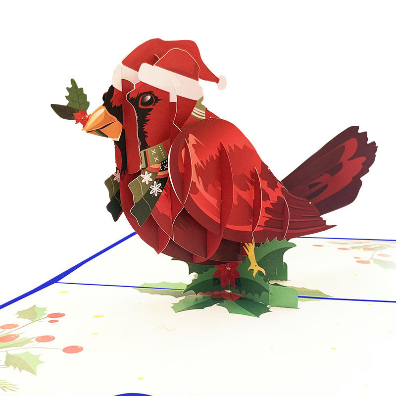Red Robin Pop Up Card | Christmas Card | Xmas | 3D Card | Greeting Card | Mistletoe