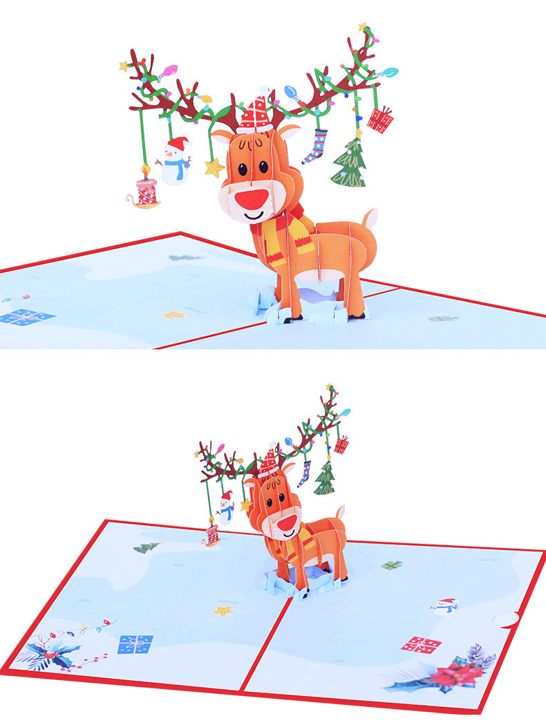 Christmas Pop Up Card | 3D Card | Xmas | Gift | Little Reindeer