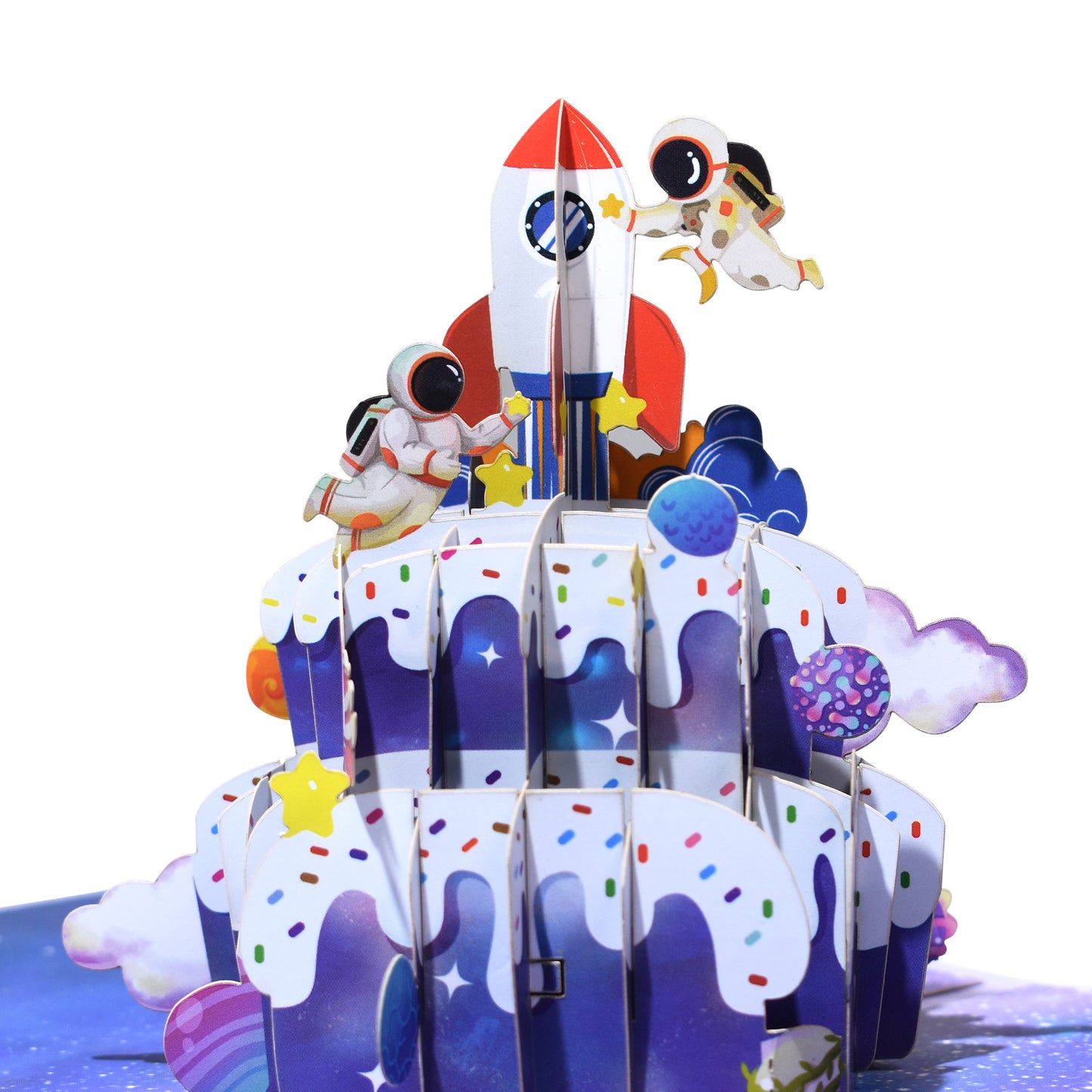 Birthday Cake with Astronaut Pop Up Card - Greeting Card