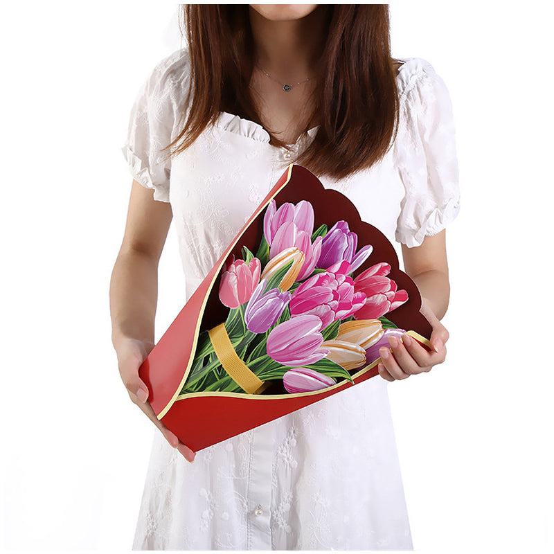 Colourful Lilies, Tulips, Sunflowers and Carnations Pop Up Card | Birthday | Wedding | Greeting Card | Valentines Card | Mothers Day Card