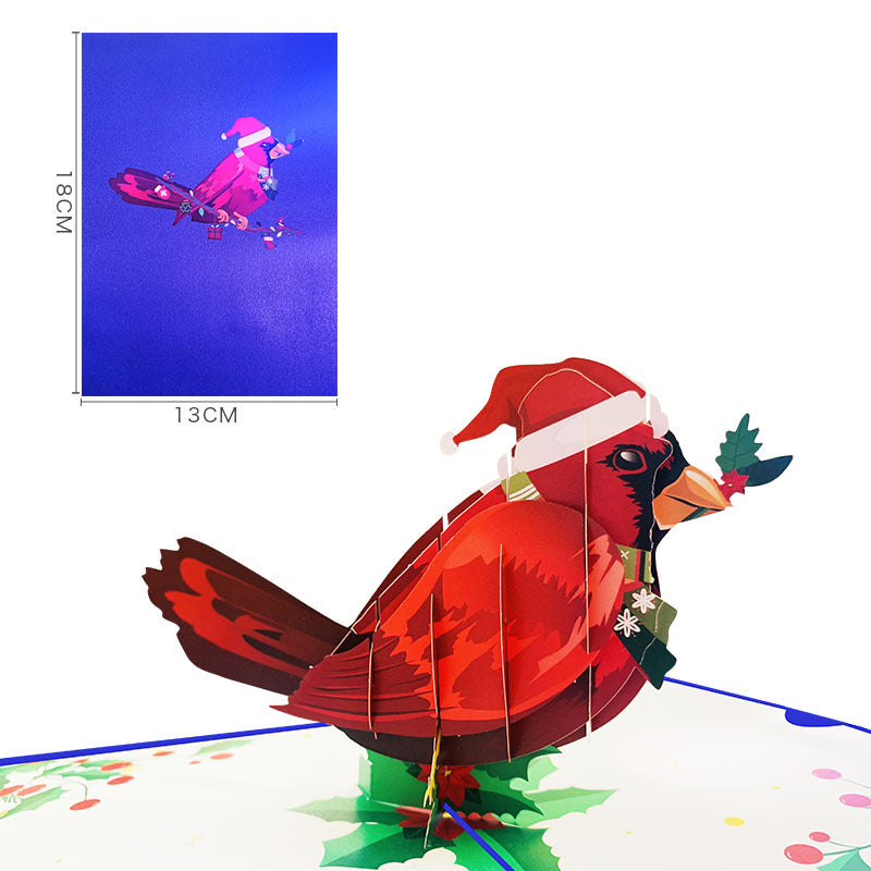 Red Robin Pop Up Card | Christmas Card | Xmas | 3D Card | Greeting Card | Mistletoe