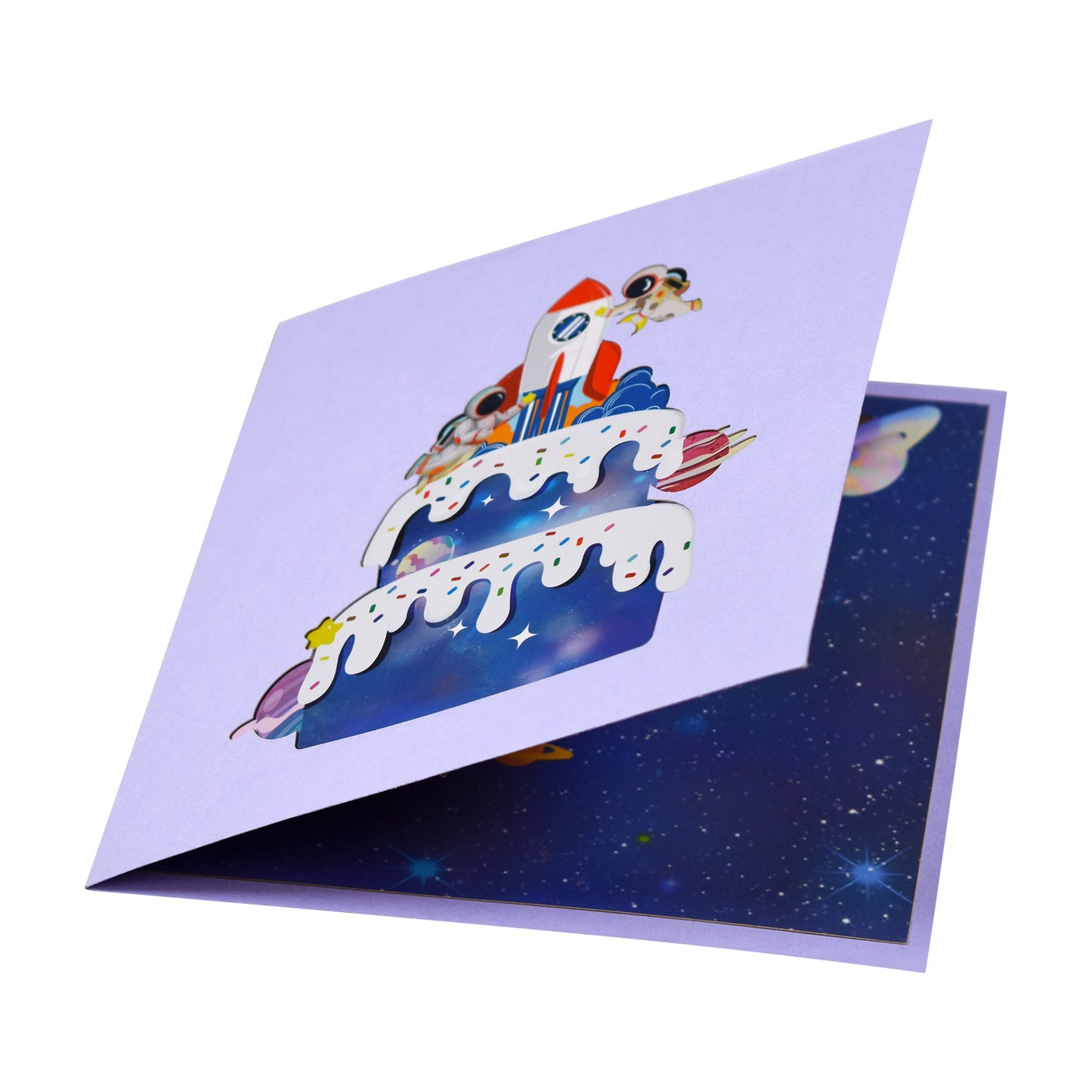 Birthday Cake with Astronaut Pop Up Card - Greeting Card