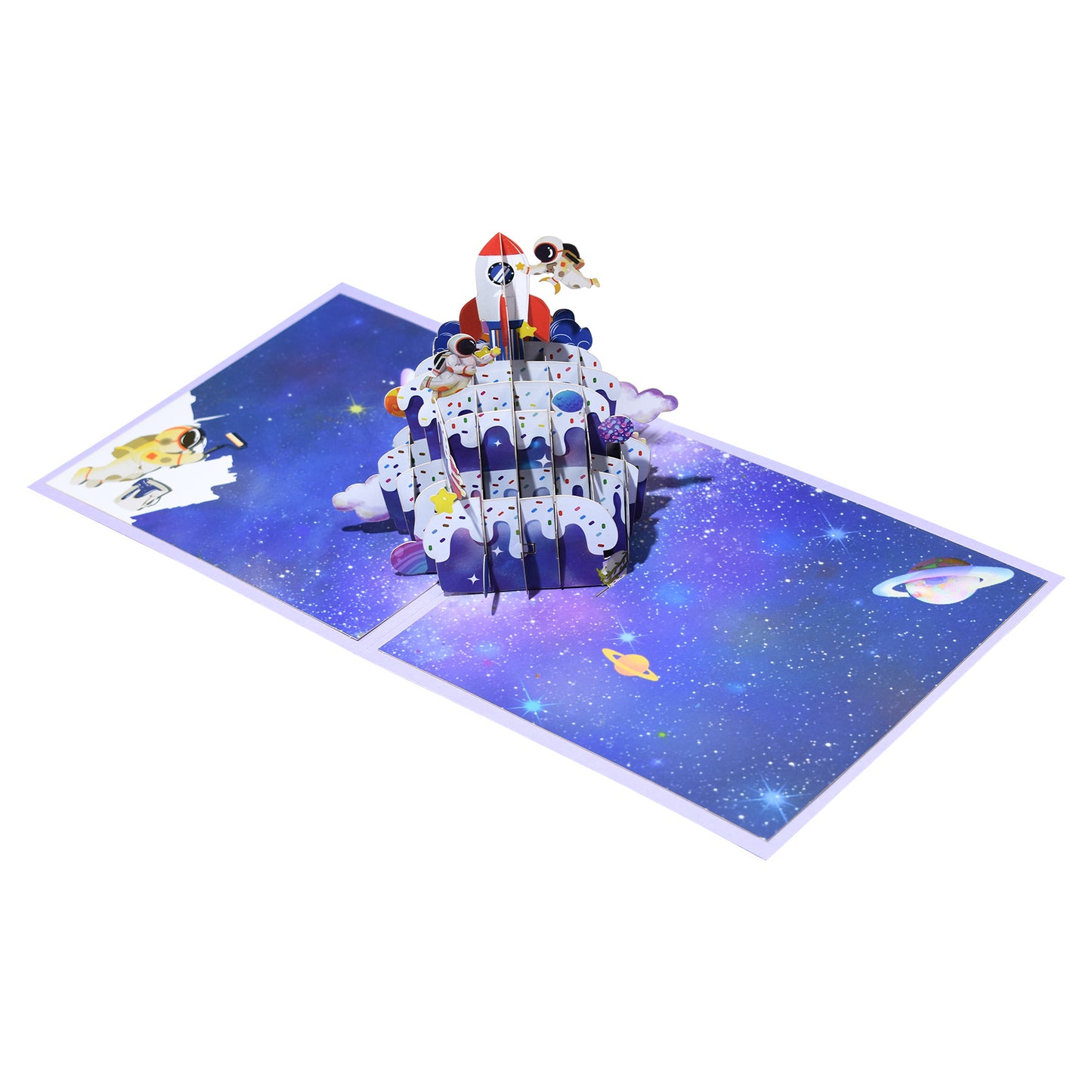 Birthday Cake with Astronaut Pop Up Card - Greeting Card