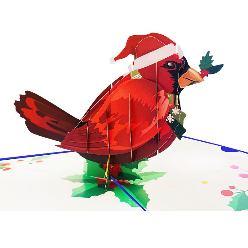 Red Robin Pop Up Card | Christmas Card | Xmas | 3D Card | Greeting Card | Mistletoe