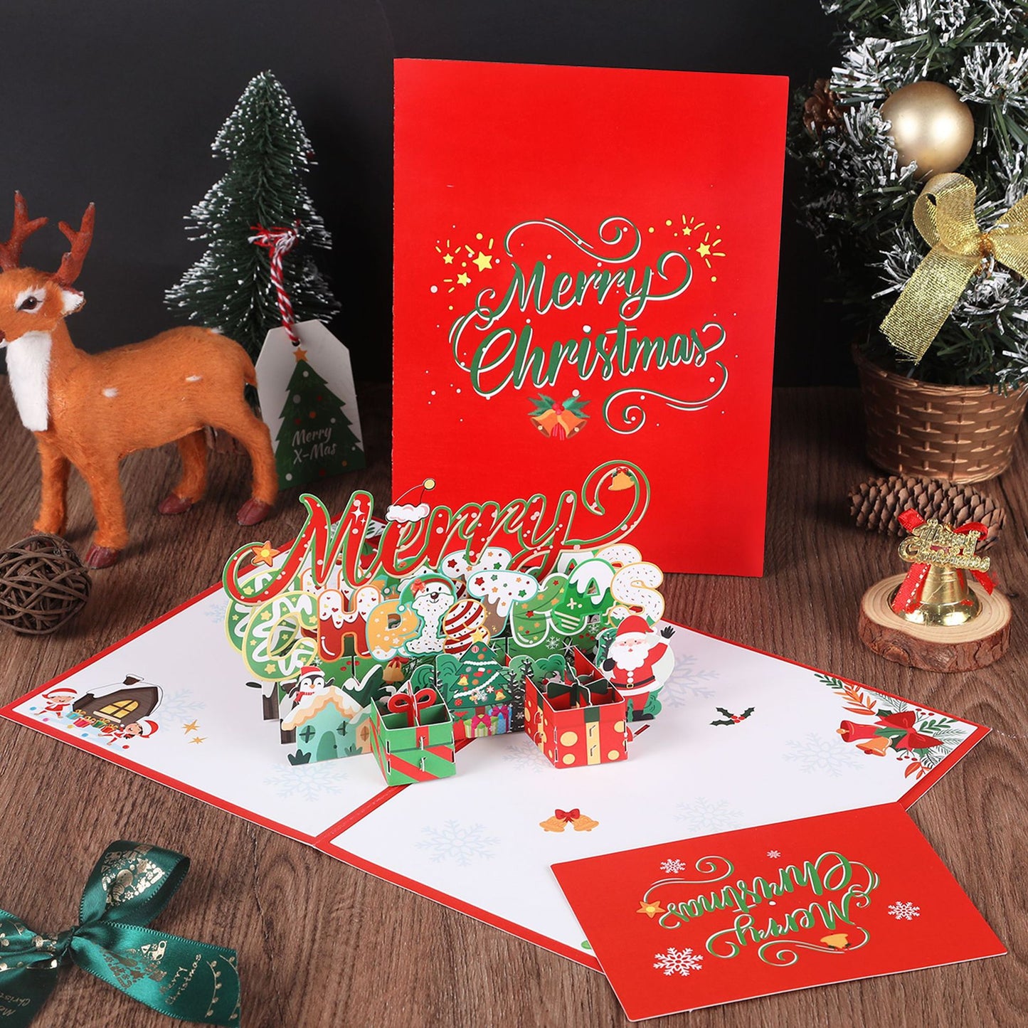 Merry Christmas Pop Up Card | Xmas Card | 3D | Tree | Santa Claus | Greeting Card | 2 Styles