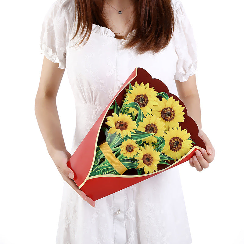 Colourful Lilies, Tulips, Sunflowers and Carnations Pop Up Card | Birthday | Wedding | Greeting Card | Valentines Card | Mothers Day Card