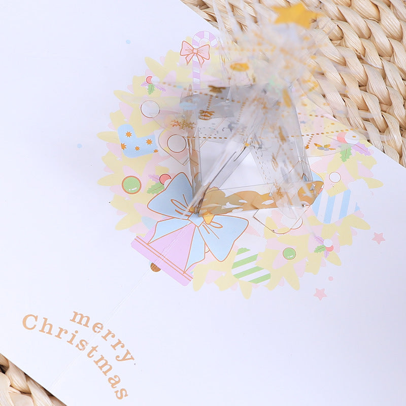White Crystal Christmas Tree Pop Up Card