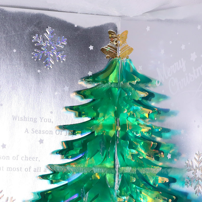 Pop Up Christmas Card with Christmas Tree in White, Green or Red