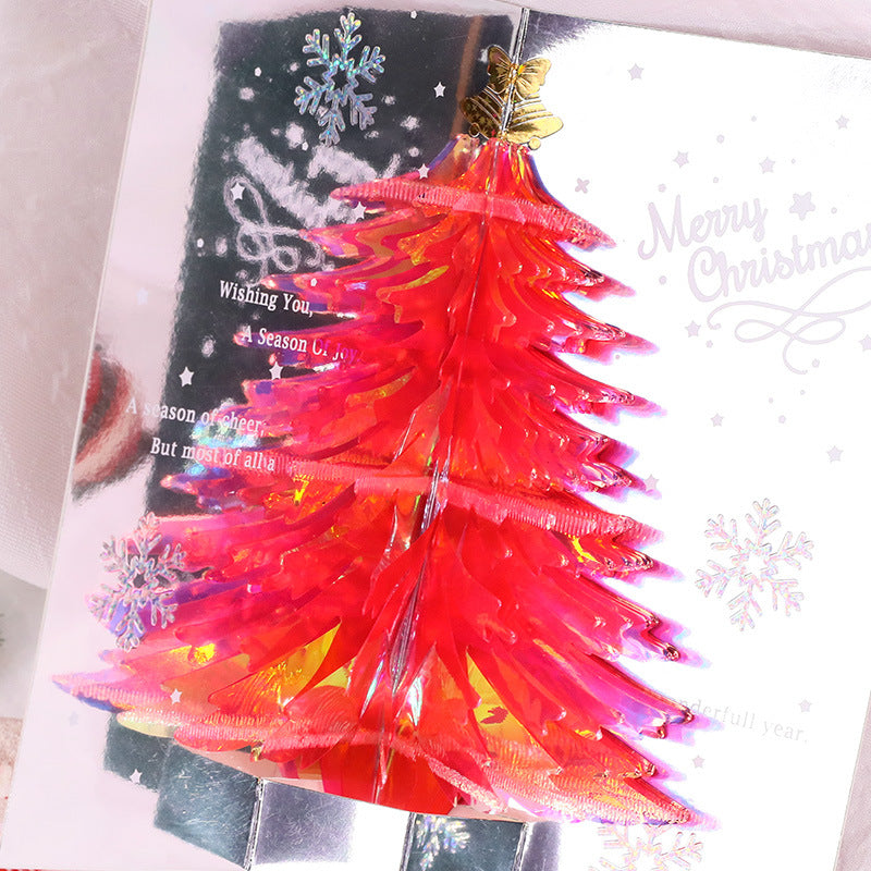 Pop Up Christmas Card with Christmas Tree in White, Green or Red