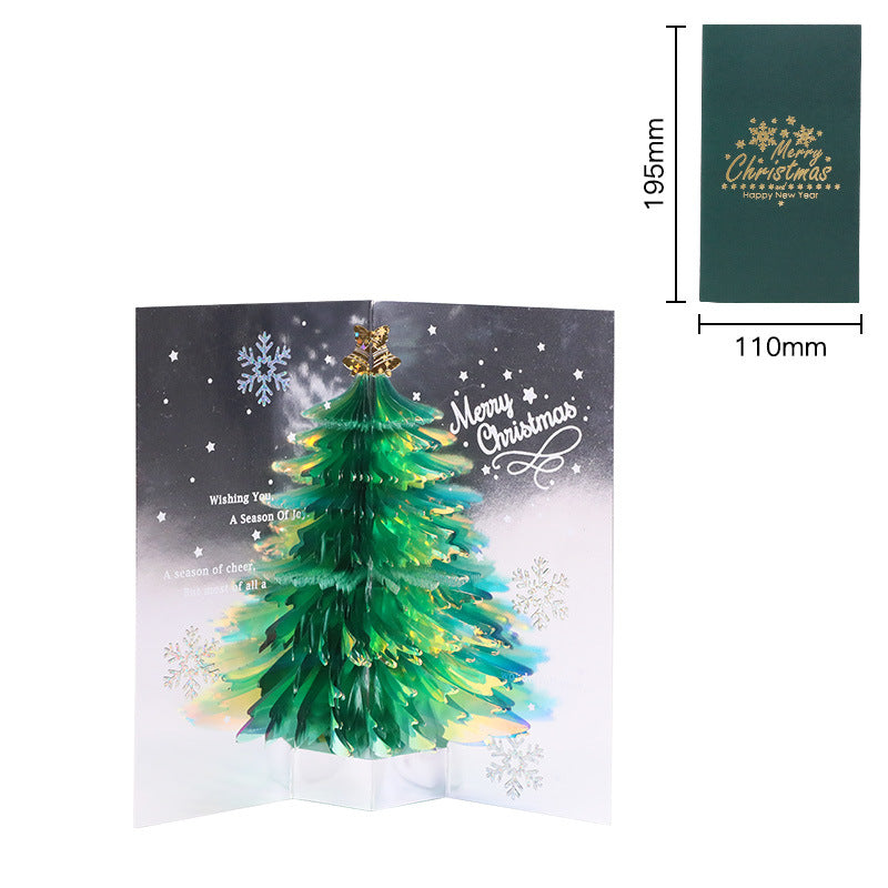Pop Up Christmas Card with Christmas Tree in White, Green or Red