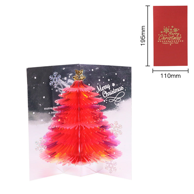 Pop Up Christmas Card with Christmas Tree in White, Green or Red