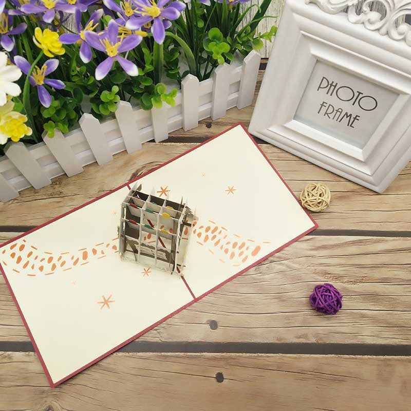 Gingerbread Hut Christmas Pop Up Card - Q&T 3D Cards and Envelopes
