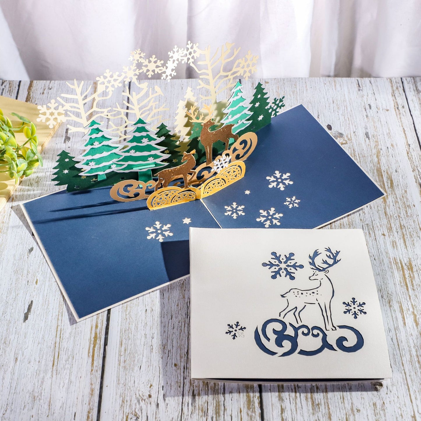 Christmas Reindeers Pop Up Card