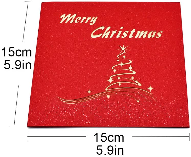 Green Christmas Tree Pop Up Card - Q&T 3D Cards and Envelopes