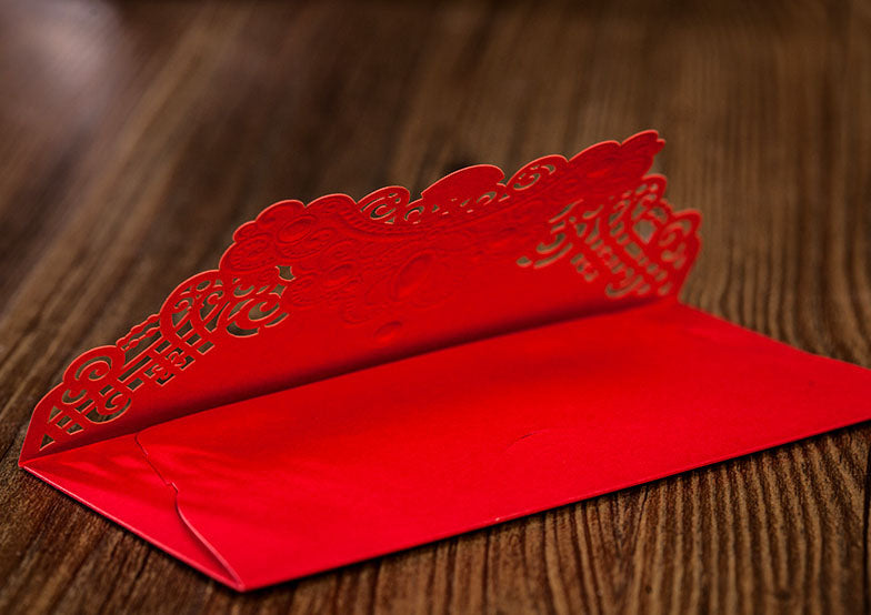 Red Money Envelope with Golden Diadem | Wedding Gift, Birthday Present | Money Wallet