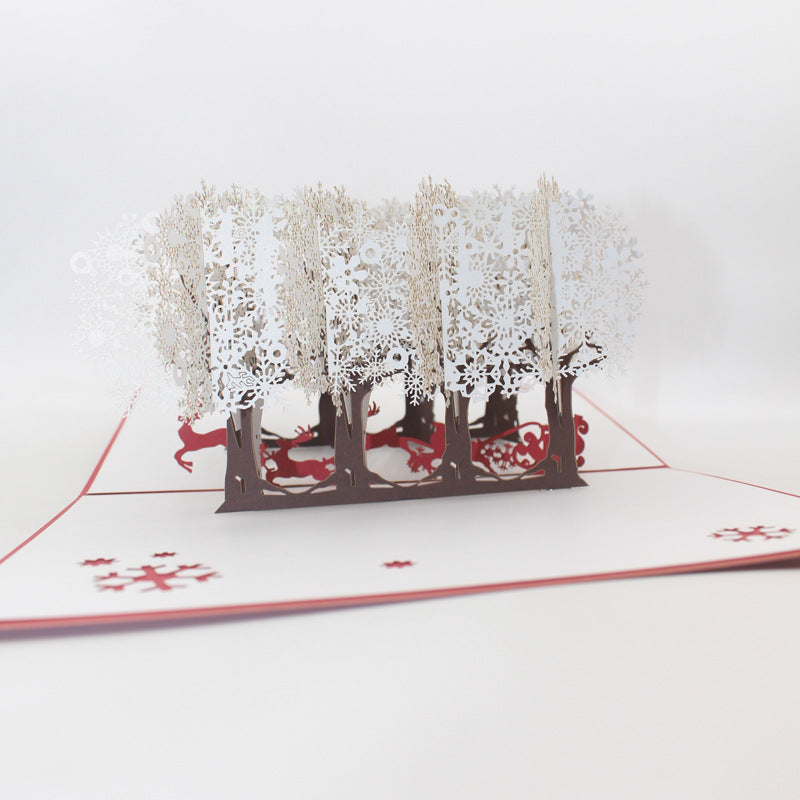 Christmas 3D Pop Up Card | Snowy Forest | Santa in Sleigh | 3D Card | Xmas Card | Greeting Card | Festive Gift | 3 Styles