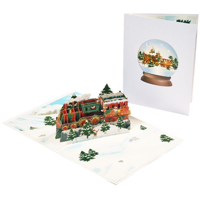 Christmas Pop Up Card | Christmas Train | 3D Card | Xmas | Santa in Locomotive | Gift | Greeting Card