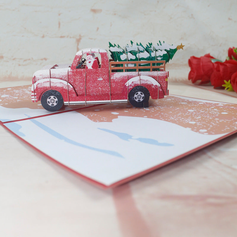 Christmas Pick Up Truck Pop Up Card - 4 Styles