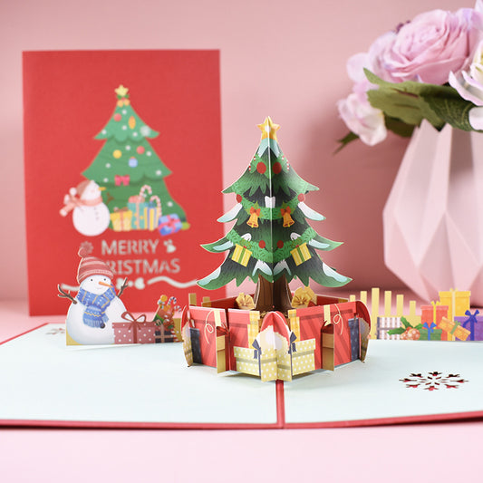 Christmas Pop Up Card with Gifts Under Xmas Tree