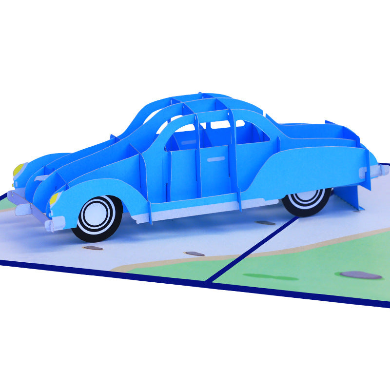 Holiday Pop Up Card | Classic Car | 3D Card | Trip | Ride | Greeting Card