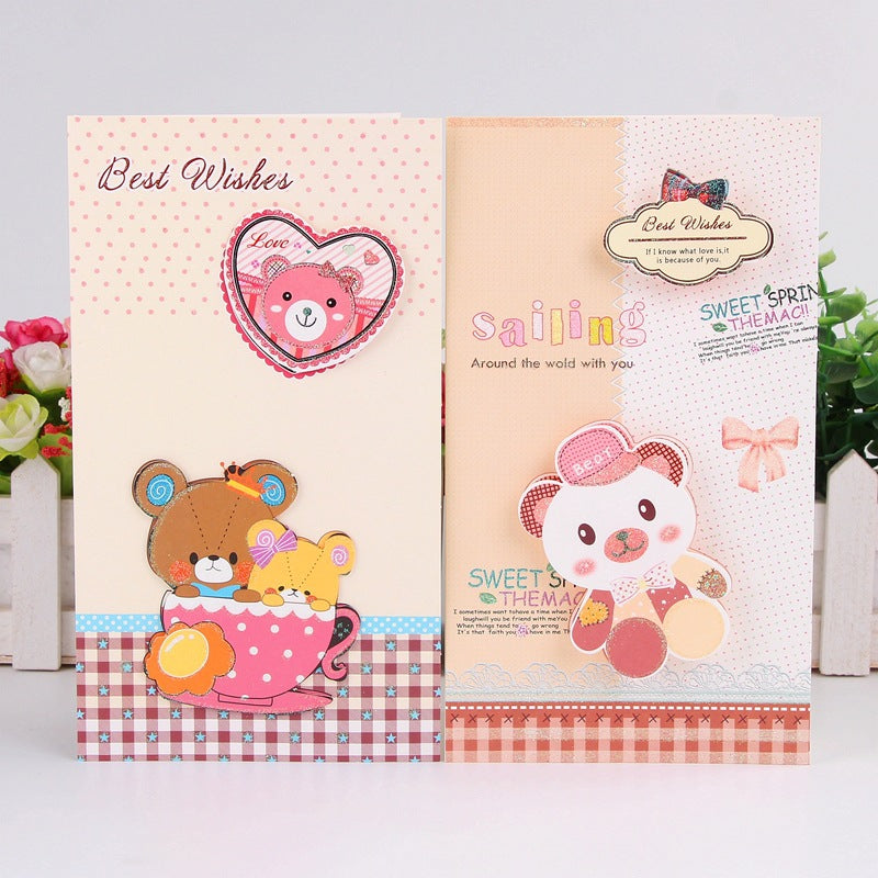 Best Wishes Greeting Cards - Teddy Bear Series - Set of 8 Cards