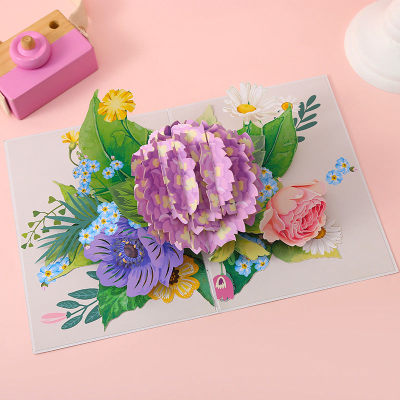 Purple Flower Pop Up Card | 3D Card | Birthday Gift | Wedding | Valentines Day | Mothers Day Card