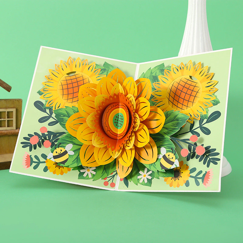 Summer Sunflowers Pop Up Card | 3D Card | Birthday Gift | Wedding | Valentines Day | Mothers Day Card