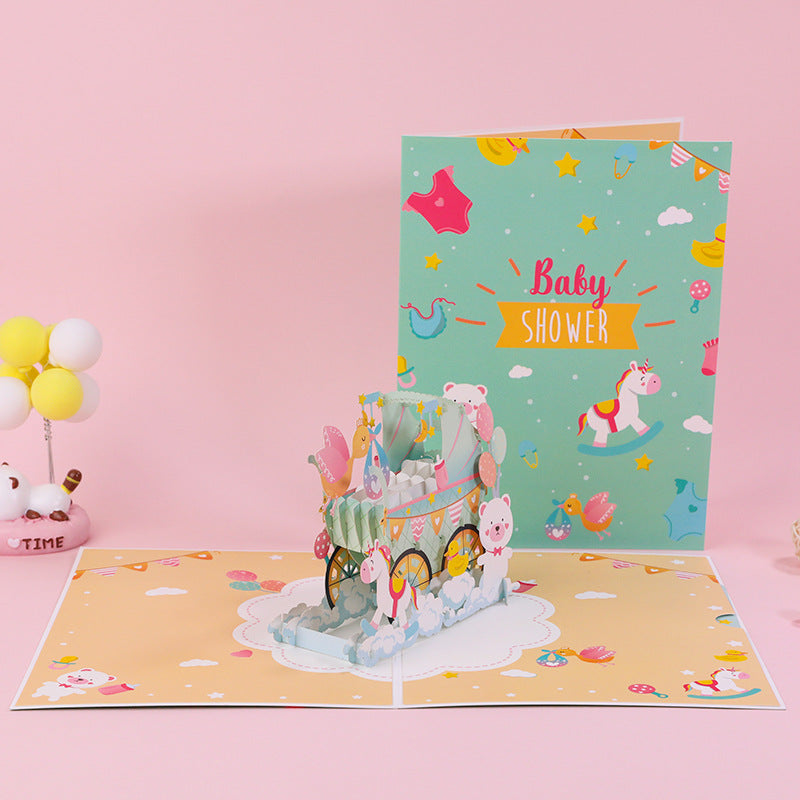 New Baby Pop Up Card | Baby Shower Card | 3D Card