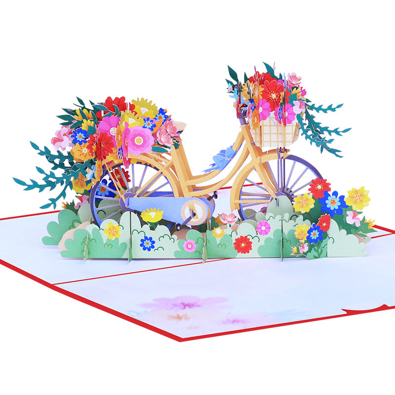 Bike and Flowers Pop Up Card | 3D Card | 2 Styles