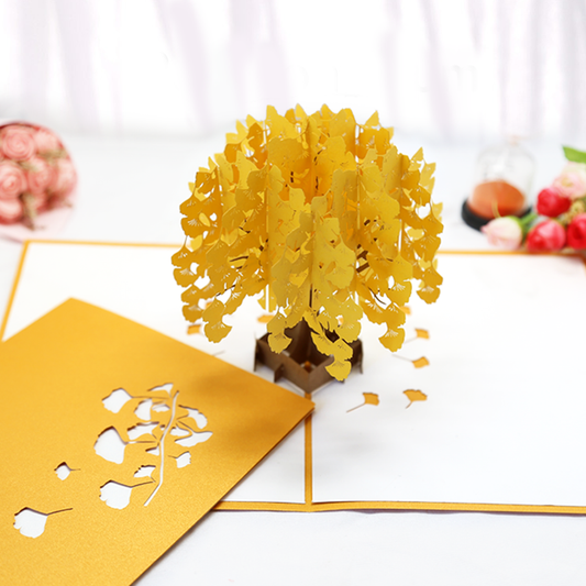 Autumn Ginkgo Tree Pop Up Card