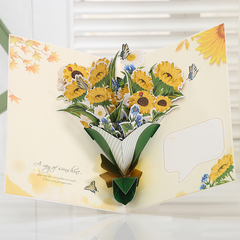 Flower Bouquet Pop Up Card - 5 Styles