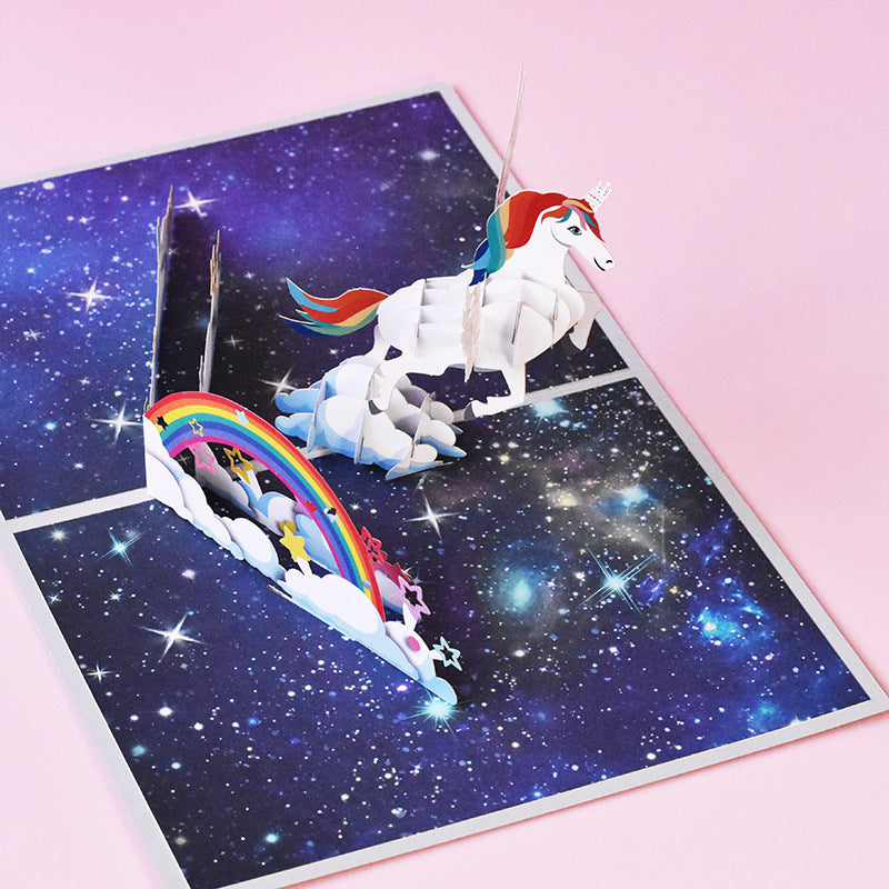 Night Sky Unicorn Pop Up Card | 3D Card | Birthday