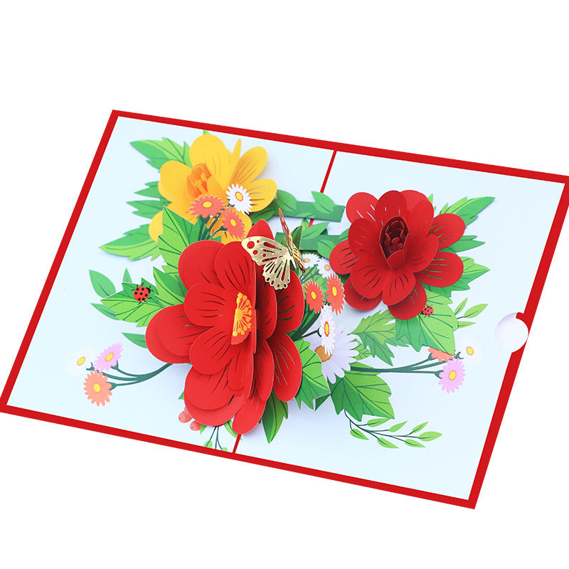 Summer Flowers Pop Up Card - 2 Colours