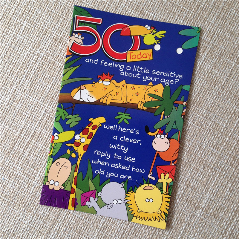 Funny 50th Birthday Card - Q&T 3D Cards and Envelopes