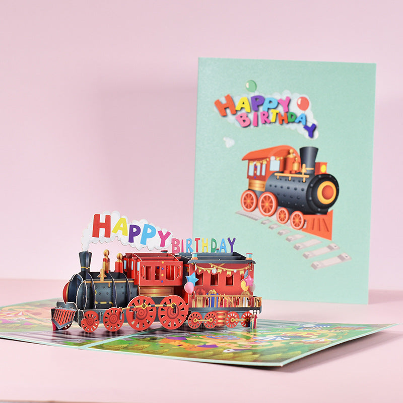 Birthday Pop Up Card - Happy Train