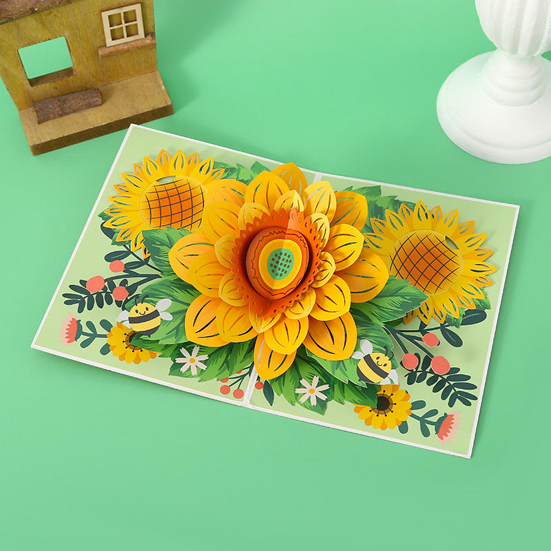 Summer Sunflowers Pop Up Card | 3D Card | Birthday Gift | Wedding | Valentines Day | Mothers Day Card