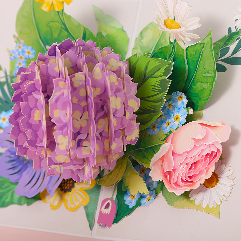 Purple Flower Pop Up Card | 3D Card | Birthday Gift | Wedding | Valentines Day | Mothers Day Card