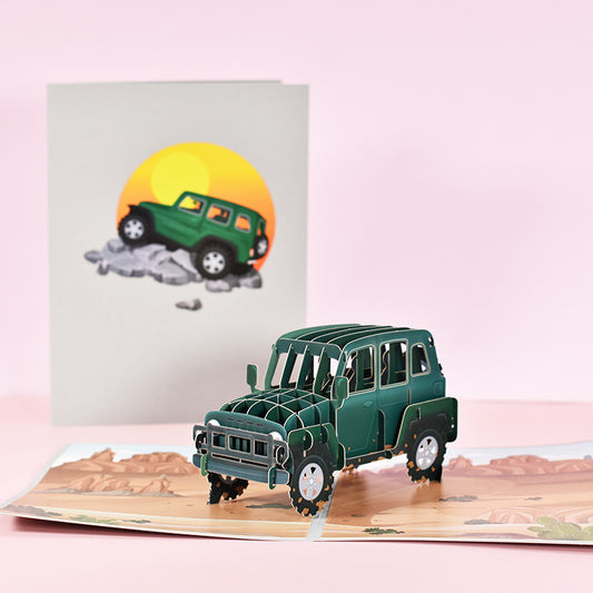 Offroad Truck Pop Up Card | 3D Card | Greeting Card | Travel | SUV | Trip | Safari | Adventure | Gift | Retirement Card