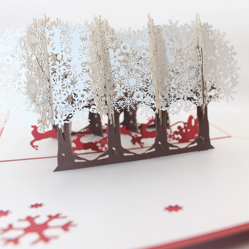 Christmas 3D Pop Up Card | Snowy Forest | Santa in Sleigh | 3D Card | Xmas Card | Greeting Card | Festive Gift | 3 Styles