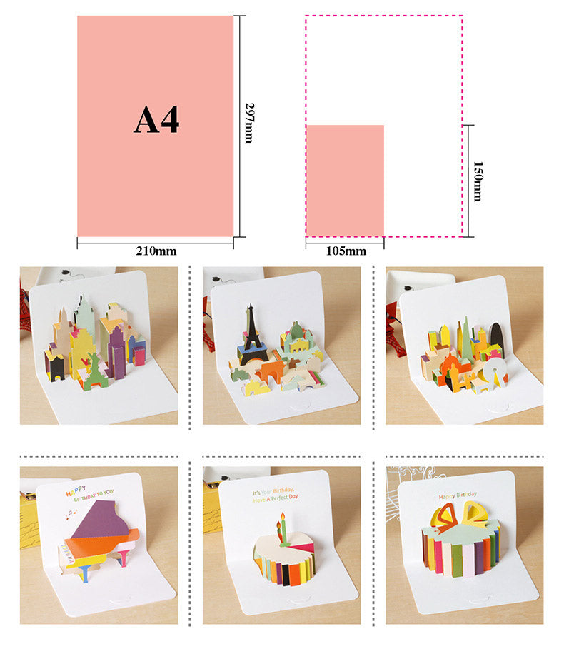 Set of 8 Birthday Mini Pop Up Cards