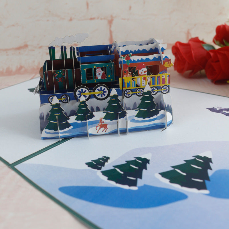 Christmas Pop Up Card | Christmas Train | 3D Card