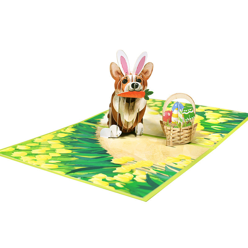 Colourful Easter Pop Up Card | 3D Card | Corgi