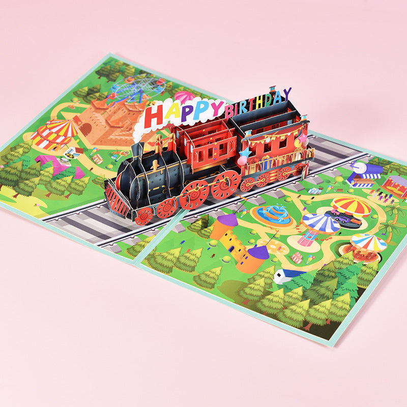 Birthday Pop Up Card - Happy Train