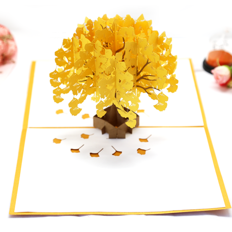 Autumn Ginkgo Tree Pop Up Card