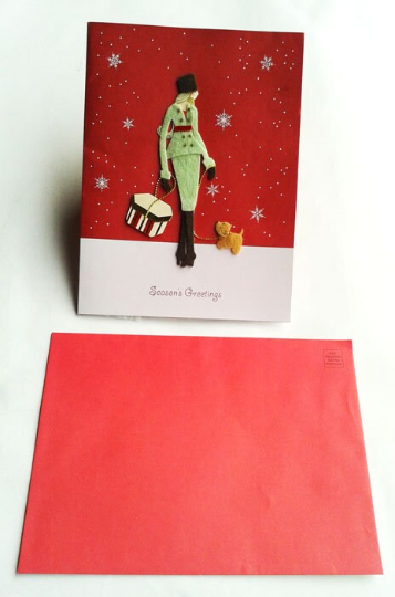 Seasons Greetings - Red Christmas Card