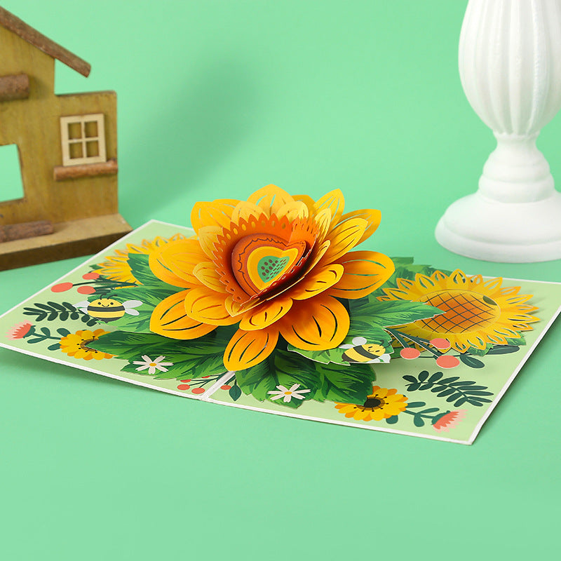 Summer Sunflowers Pop Up Card | 3D Card | Birthday Gift | Wedding | Valentines Day | Mothers Day Card