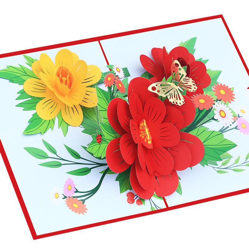 Summer Flowers Pop Up Card - 2 Colours