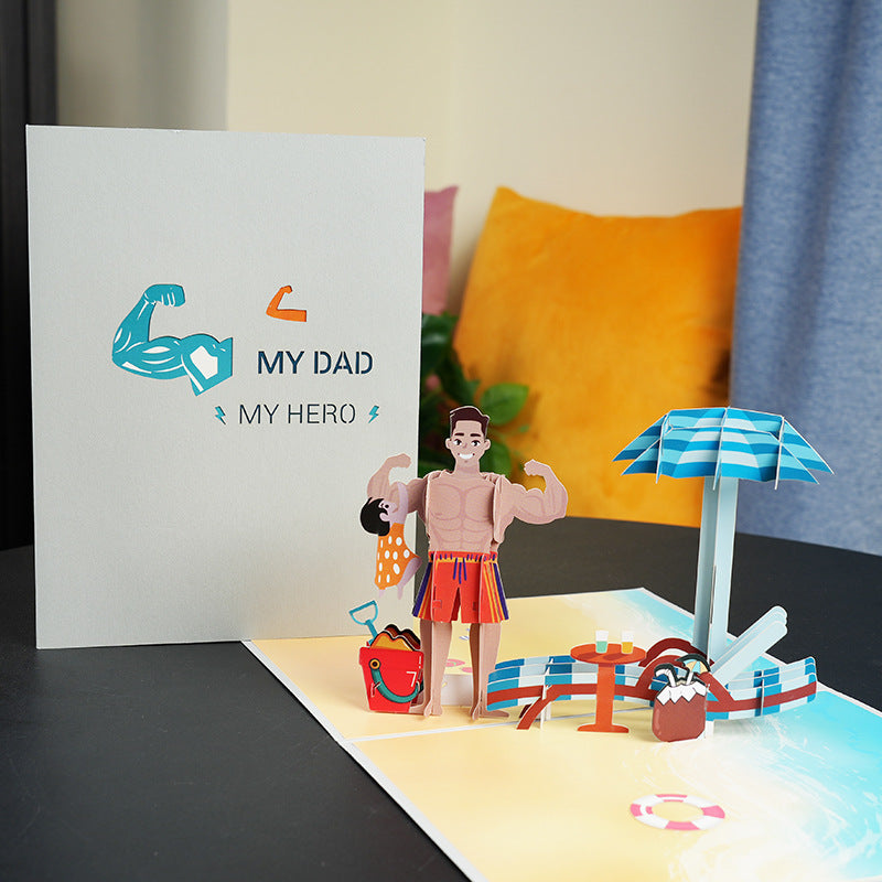 Fathers Day Pop Up Card | Hero | Card for Dad | 3D Card | Greeting Card