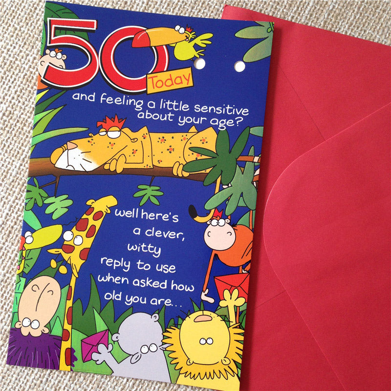 Funny 50th Birthday Card - Q&T 3D Cards and Envelopes